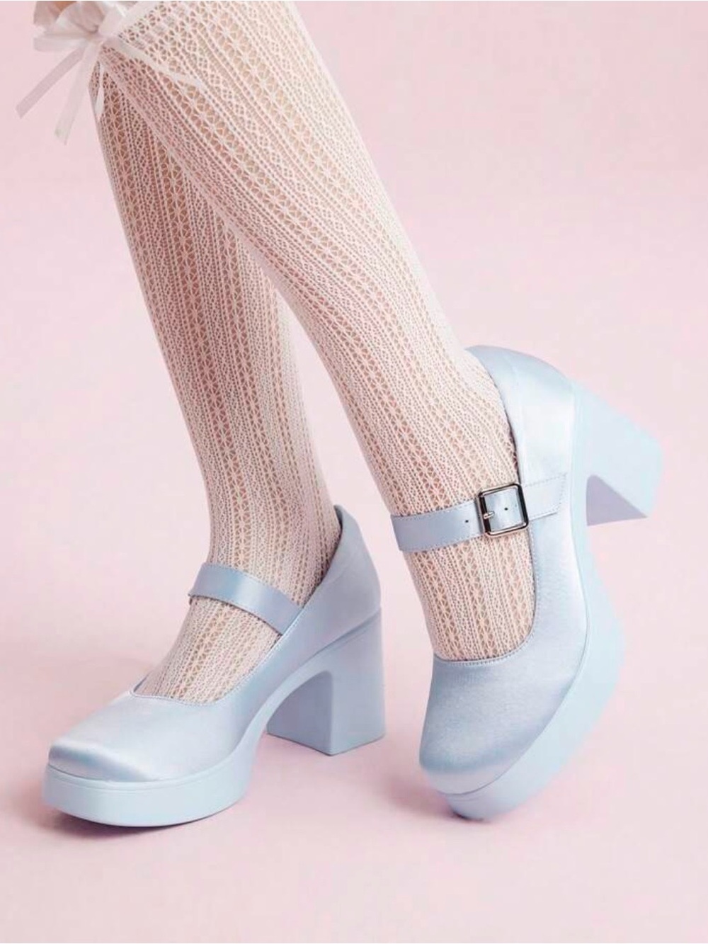 NEW✨Cuccoo✨Baby Blue Satin Platform Mary Jane Heels NWT Size:40 (9/9.5)